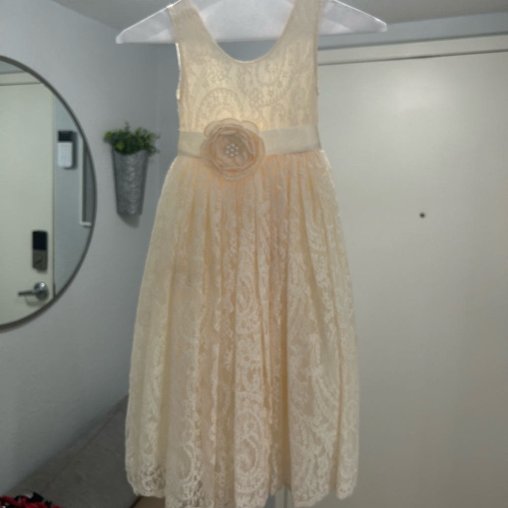 Cream Flower Girl Dress